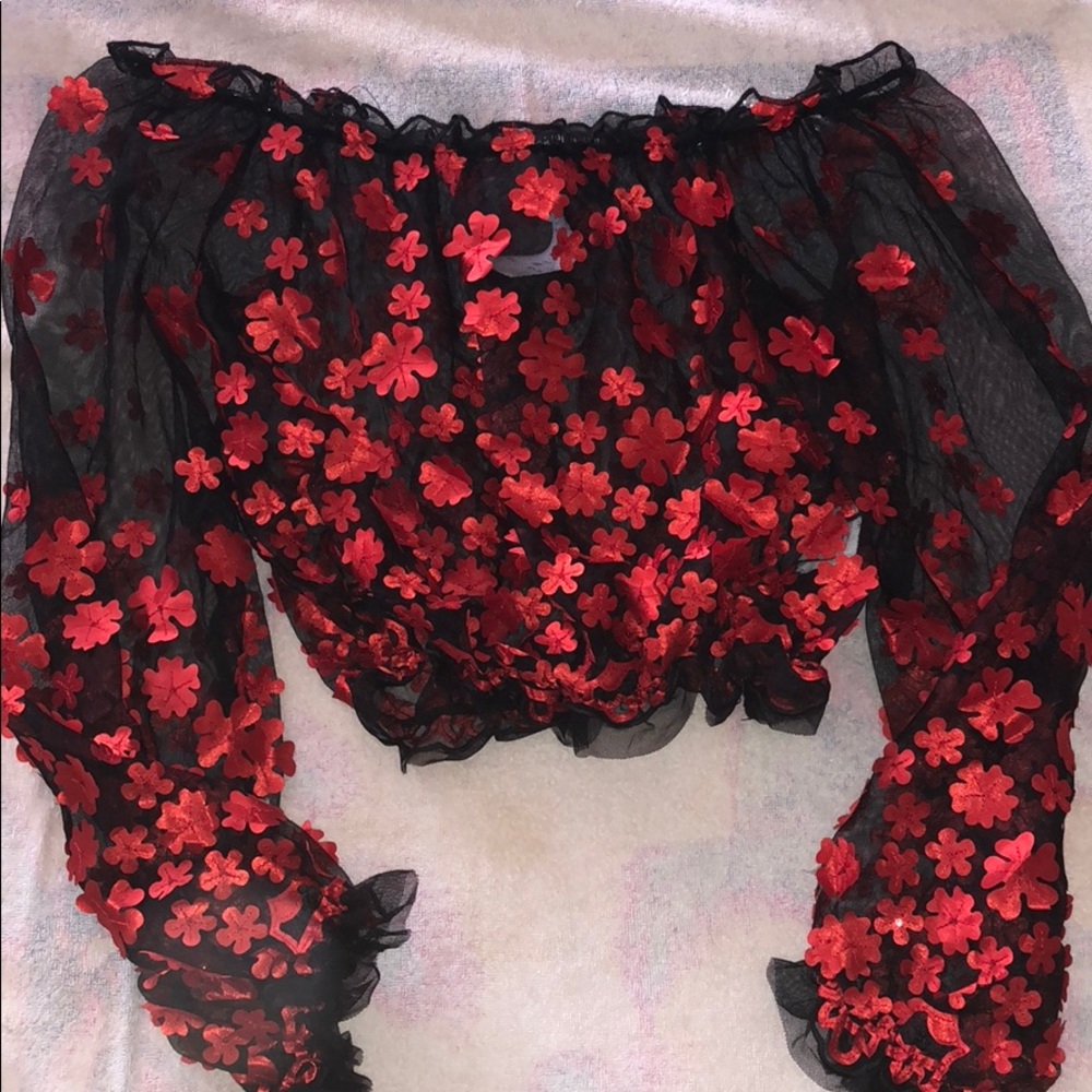 Tessa off shoulder embroidery